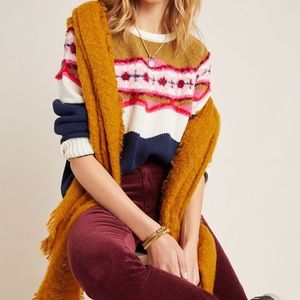 Anthropologie Camellia Fair Isle Sweater